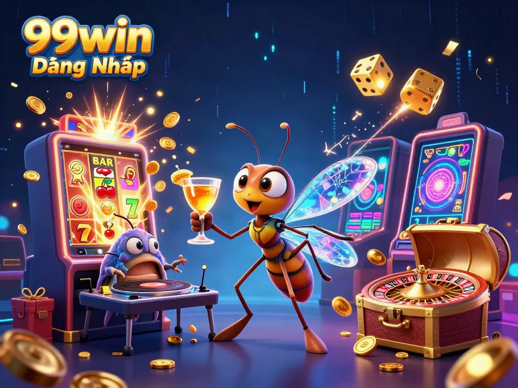 Experience thrilling gaming vibes at 99win Đăng Nhập featuring immersive characters in a rich casino scene.