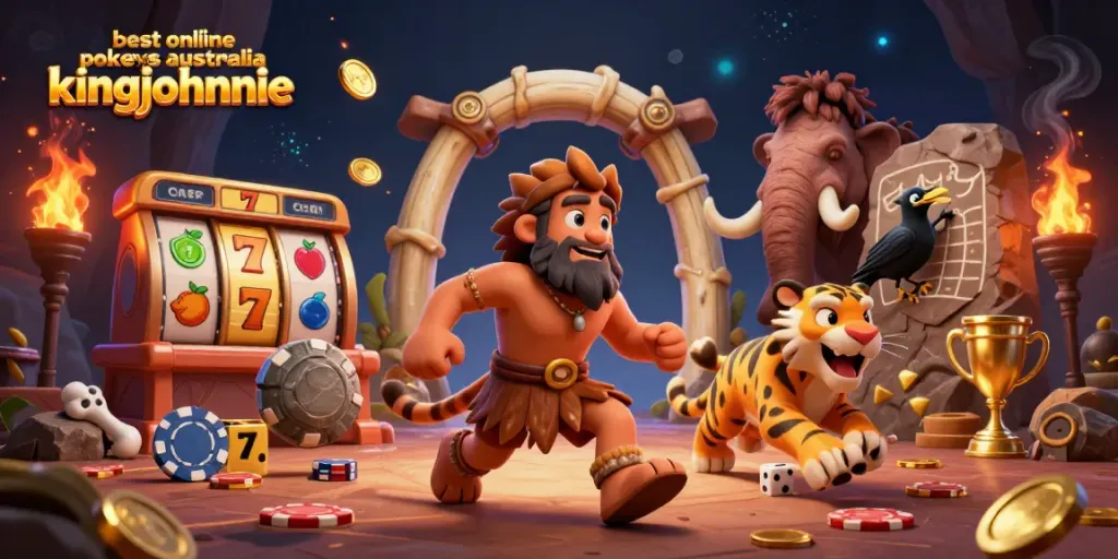 Spin for big wins with the best online pokies Australia King Johnnie, featuring vibrant casino characters.