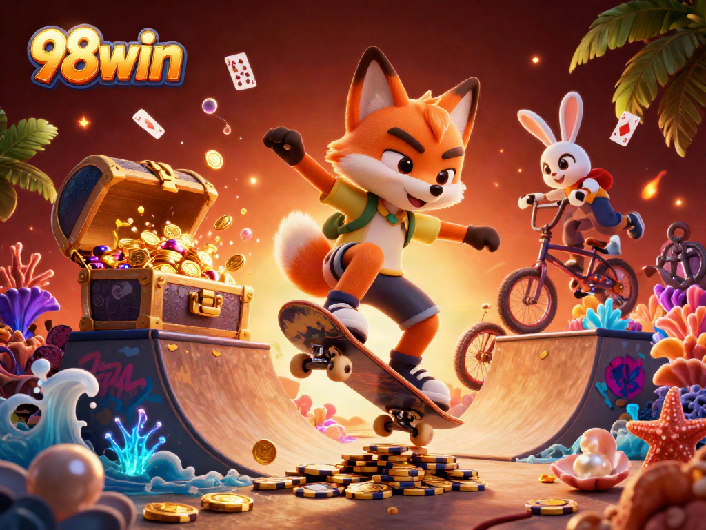 Experience thrilling gameplay with 98win featuring a vibrant casino scene full of action.