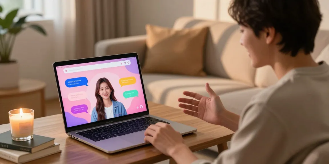 Engaging interaction with sex ai on modern device in cozy home.